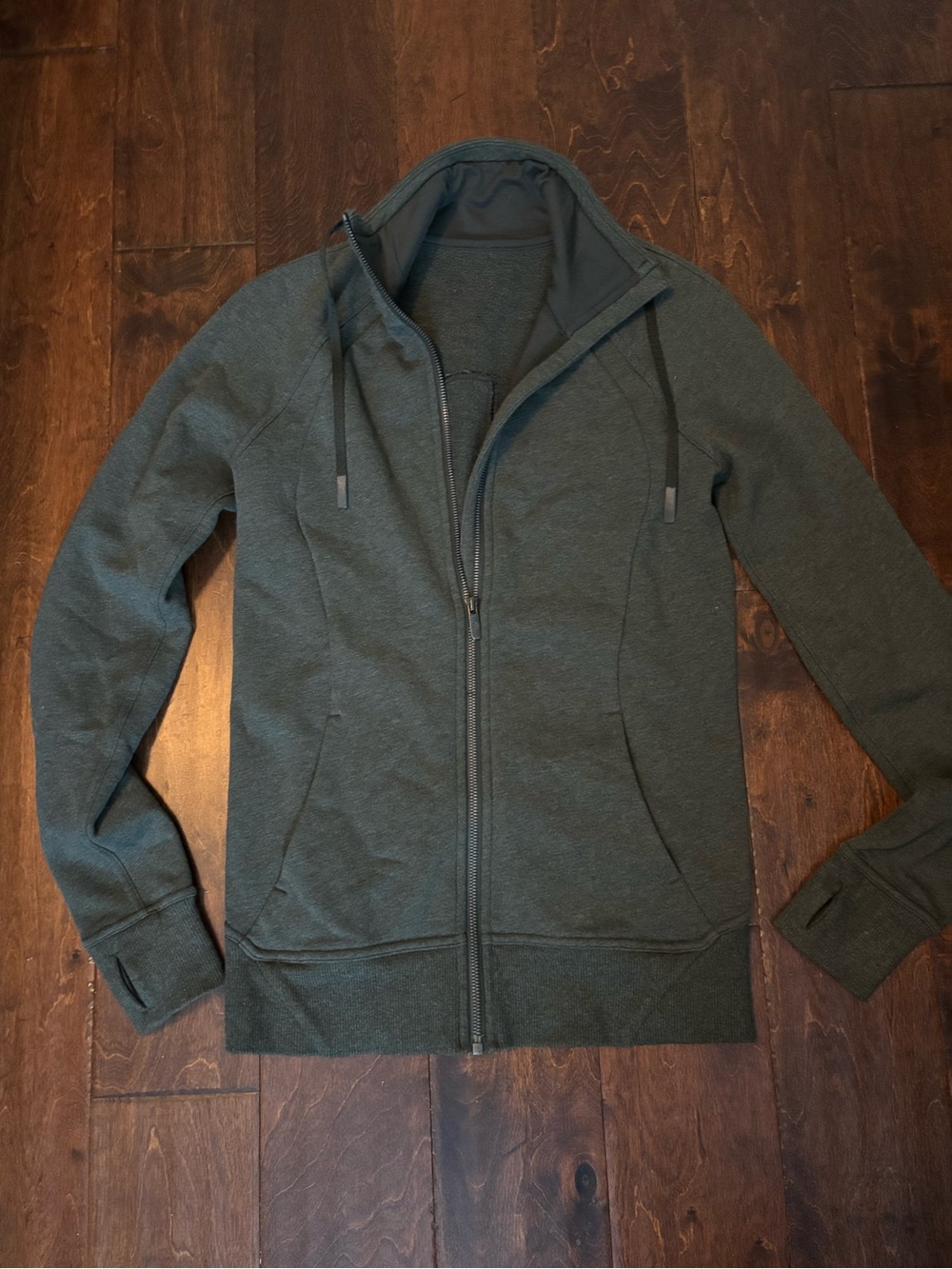 Lululemon Women’s Full-Zip Dark Olive Green Scuba Sz 4